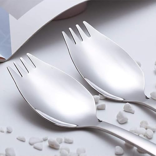 Miniatura 7 de Sporks, AXIAOLU - Juego de 6 tenedores de acero inoxidable 1810, cuchara de helado de 7.4 pulgadas y tenedores de ensalada, tenedores reutilizables
