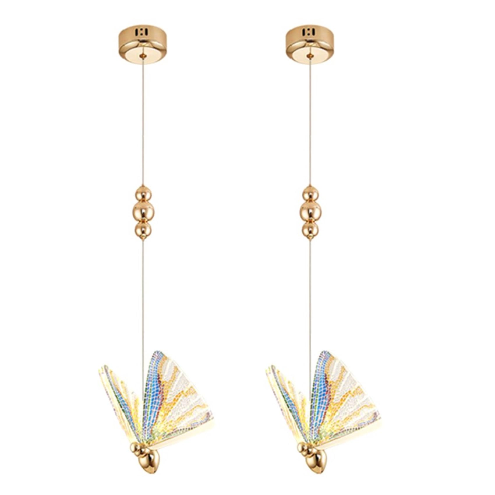 Vjsujehgy 2X Pendant Lights Butterfly Model Chandeliers Lamp Indoor Lighting Bedside Bar Chandelier Duplex Staircase Ins,B