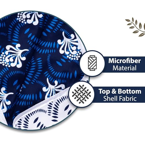 Divine Casa Microfiber 120 GSM Reversible Lightweight Printed Single Bed AC Dohar Blanket (Abstract, Navy Blue and White, Size,140 x 210 cm or 55 x 83 inch)| TC - 120