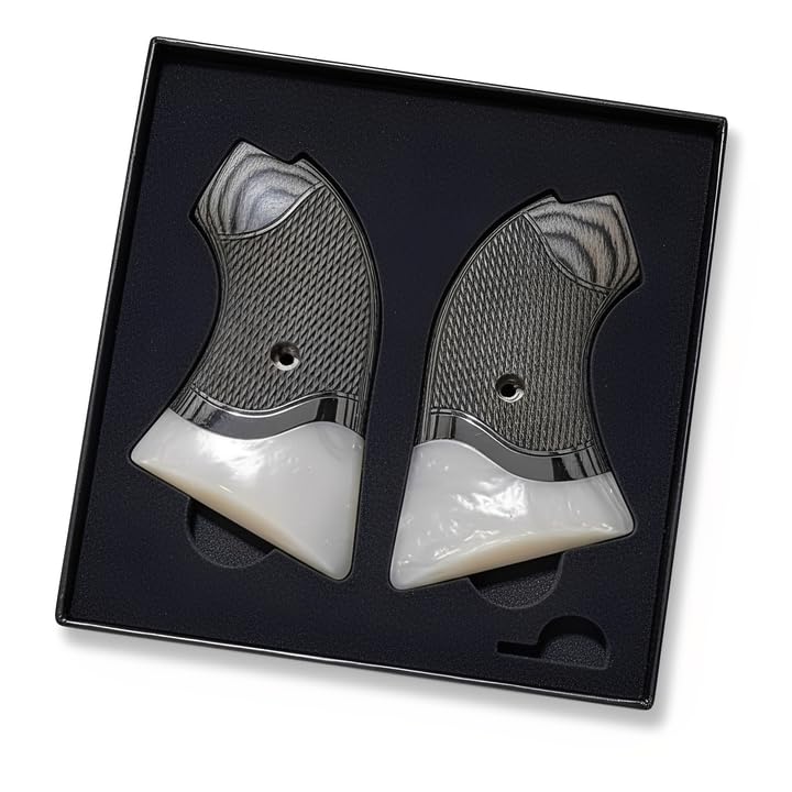 Beautiful Black Rosewood Grips with White Pearl Acrylic...