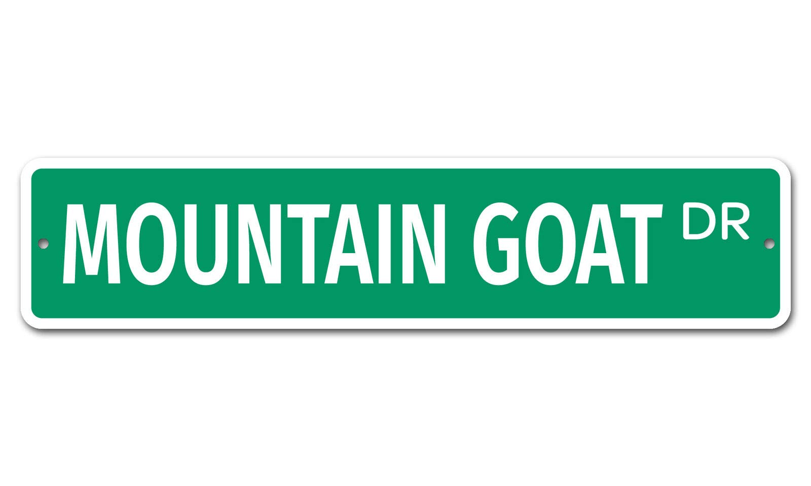 peiyeety Vintage Metal Tin Sign Mountain Goat Dr Retro Street Sign, Rustic Wall Decor for Home, Wildlife Decor, Man Cave, Garage, Kitchen, Office, Farmhouse, Patio, Garden, Porch, 4 * 16 inch