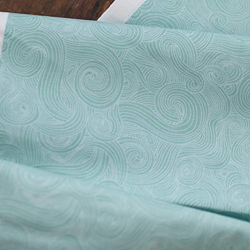 SQINAA Tissu Pur De Coton Pur Designs De Motif d'onde Distincte pour Chemise De Vêtements De Pyjama Chemise pour Femmes Cheongsam Nappecloth 110X45cm,Cyan Cover