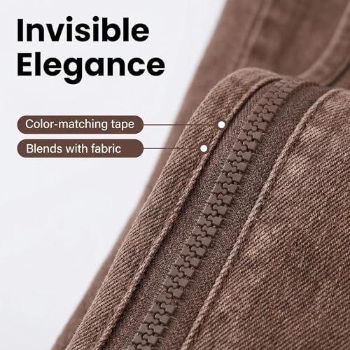 Image of Sawoake 2PCS #5 37 Inch Separating Jacket Zippers for Sewing Coats Jacket Zipper Coffee Molded Plastic Zippers Bulk Tailor DIY Sewing Tools for Garment /Bags /Home Textile