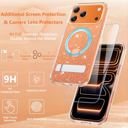 OWKEY 3 in 1 for iPhone 17 Pro Max Case with MagSafe,Glitter Clear by OWKEY - Used condition - Image 2