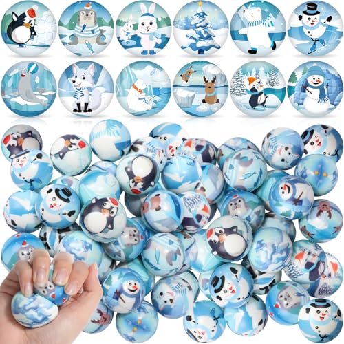 Liliful 30 Pcs Winter Stress Balls Bulk Holiday Party Favor