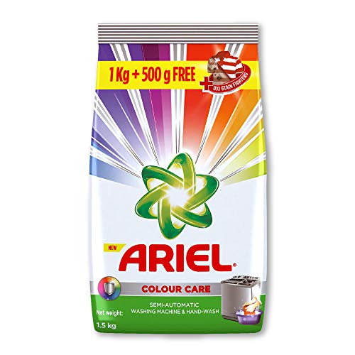 Image of Ariel Matic Liquid Detergent Front Load Refill Pouch, 2 Litre & Colour Detergent Washing Powder - 1 Kg With Free Detergent Washing Powder - 500 G