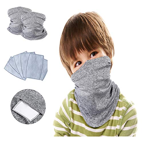 Travistar 2pcs Scarf Bandana Face Mask Multifunctional Scarf Sport Headwear Breathable Washable Balaclava UV Protection Face Shield Unisex Outdoor Cycling Motorcycle for Men and Women, Gray
