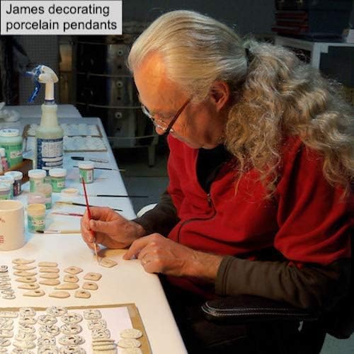 Handcrafted Porcelain Pendant with Crystal Accent, Blue Swirls on White, Unique Jewelry Gift for Women - Image 9