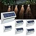 Produktbild JSOT Solarlampen für Außen, 30 LED Solarleuchte Garten Solarleuchten Wegeleuchte Wandleuchte Led Gartenleuchten Solarleuchten für Außen Wand für Dachrinne Treppen Terrasse - Weißes Licht, 6 Stück