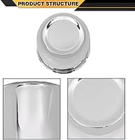 Vista 4 de 4 piezas de tapas centrales de rueda cromadas, se ajustan a llantas de remolque de 3 1/4", 3.25" con orificio central, ligeras marcas de arañazos