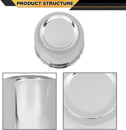 Miniatura 4 de 4 tapas centrales de rueda cromadas para llantas de remolque de 3 14 pulgadas, 3.25 pulgadas, orificios centrales y arañazos ligeros