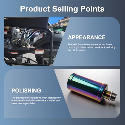 Image of Central long Exhaust Pipe With Muffler For Predator 79cc 98cc 3HP Coleman CT100U Mini bike FRP GMB100 Mini bike Colorful