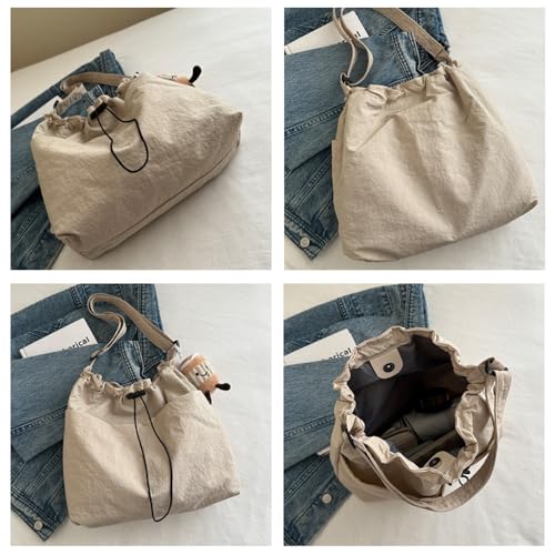 Bolso cruzado con cordón, bolsa casual de lona miniatura 7