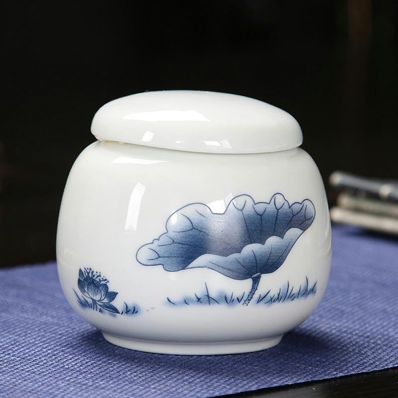 Barattoli in Ceramica Dipinta a Mano da 250 ml con Coperchio Barattoli ermetici in Ceramica per tè, caffè e Zucchero Barattoli da Cucina in Porcellana Vintage