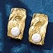 Ross-Simons Italian 6.5-7mm Cultured Pearl Sculptural Earrings in 18kt Gold Over Sterling