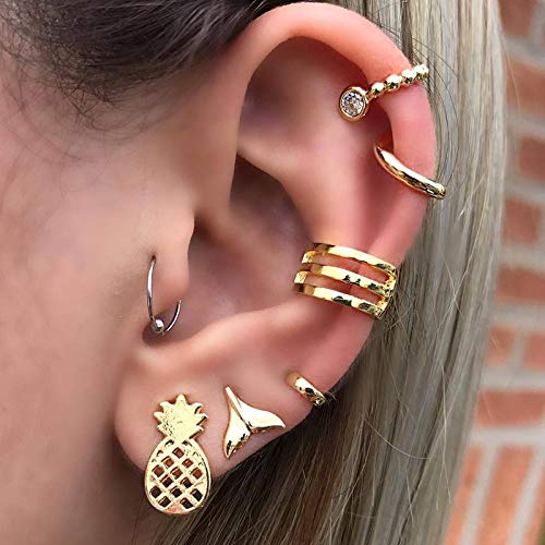 RQBHD Vintage Golden Alloy Earrings Set for Women Girls Map Heart Cross Geometric Pendant Earring Jewelry Gift (Color : IPA0225)