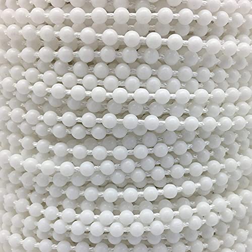 FQTANJU 10 Yards Roller and Roman Shade Blind Beaded Chain Cord,White Plastic Roller Blind Beaded Chain Repair,Roller Curtain Bead Rope,Blind Beaded Cord for Roller Blind Fitting - Image 3
