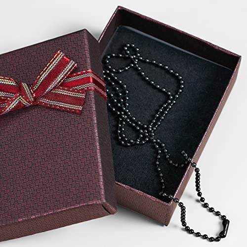 Pure Titanium Material Chain Silver Ball Necklaces For Women Rustproof Adjustable Decorative With Beautiful Packaging (4.0Mm-Black, 24Inch) #TOP2