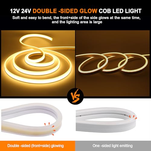 KISUFU Tira LED Neon COB 12V 1M Doble Luminiscencia miniatura 3