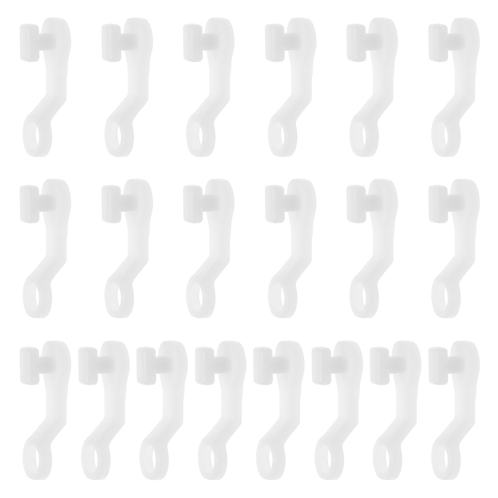 ECSiNG 100Pcs Curtain Track Glider Hooks Plastic Curtain Track Side Pulley Rings Accessories for Drapes Roman Rods Most Type Curtain 2.7x0.8cm White