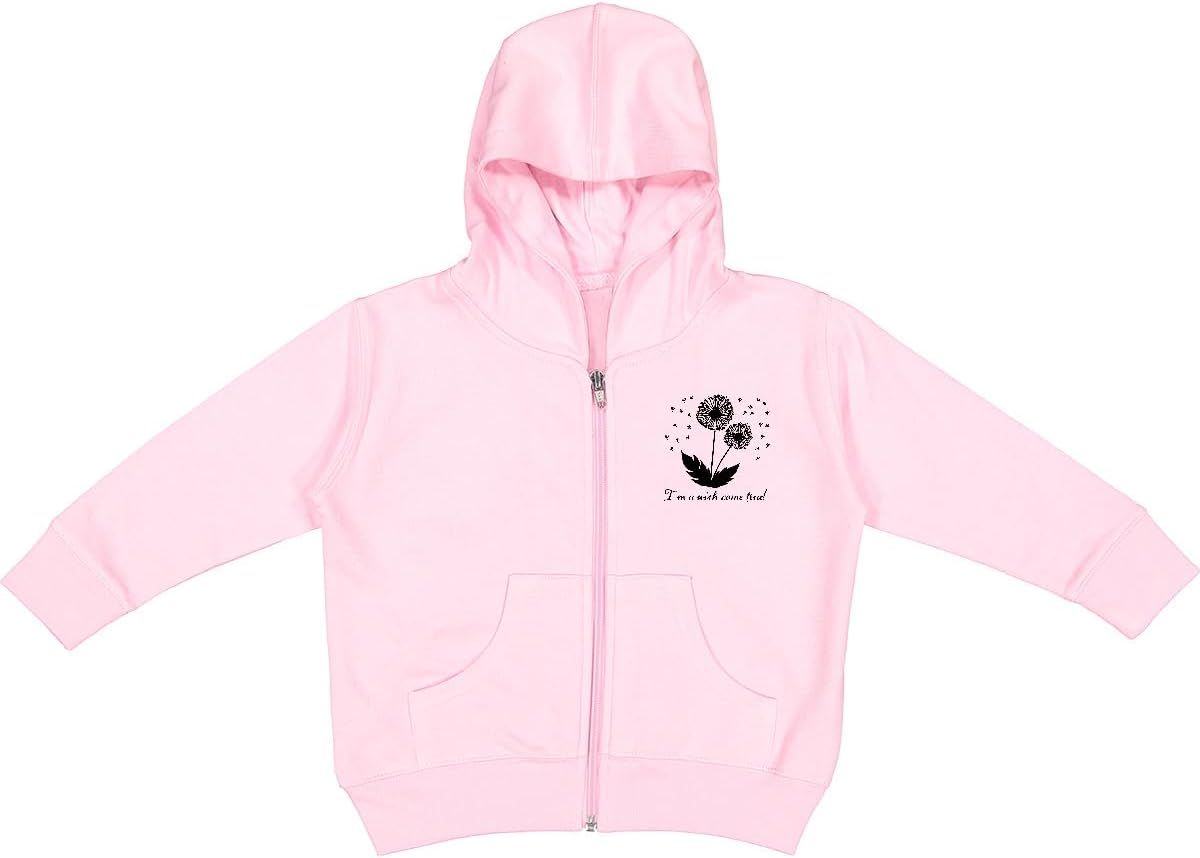 inktastic I'm a Wish Come True Dandelion in Black Toddler Hooded Jacket
