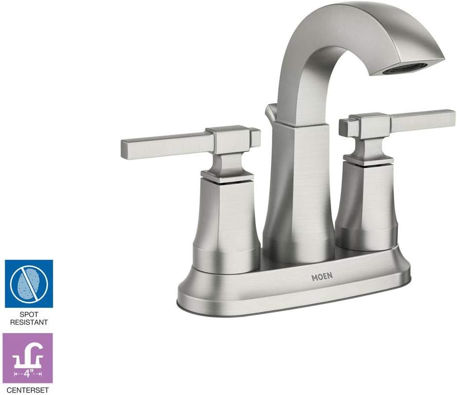 MOEN Ayda 4 in. Centerset 2-Handle Bathroom Faucet in Spot Resist Nickel