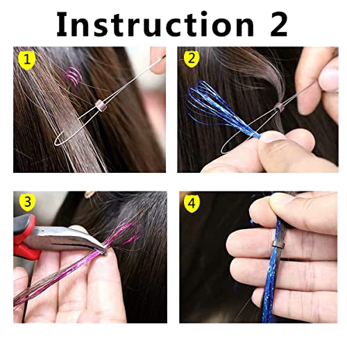 Tracy Pink Fairy Tinsel Hair Extensions With Tool 800 Strands 47 Inch Shining Pink Hair Tinsel Heat Resistant Sparkling Hair Glitter For Women And Girls Easy To Use(Shining Pink) #TOP5