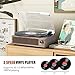 Record Player with Speakers Vintage Turntable for Vinyls Records Belt-Driven Turntables LP Vinyl Players Support Auto Stop 3-Speed 3 Size Wireless Playback Headphone AUX RCA Line Out Wood Retro Cyan