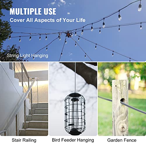 Mophorn 1/8 Stainless Steel Wire Railing 1000Ft, 316 Steel Cable Deck Railing Wire Rope Marine Grade Aircraft Cable 1X19 Strands Braided For Handrail Stair Building Decking Porch Fence #TOP5