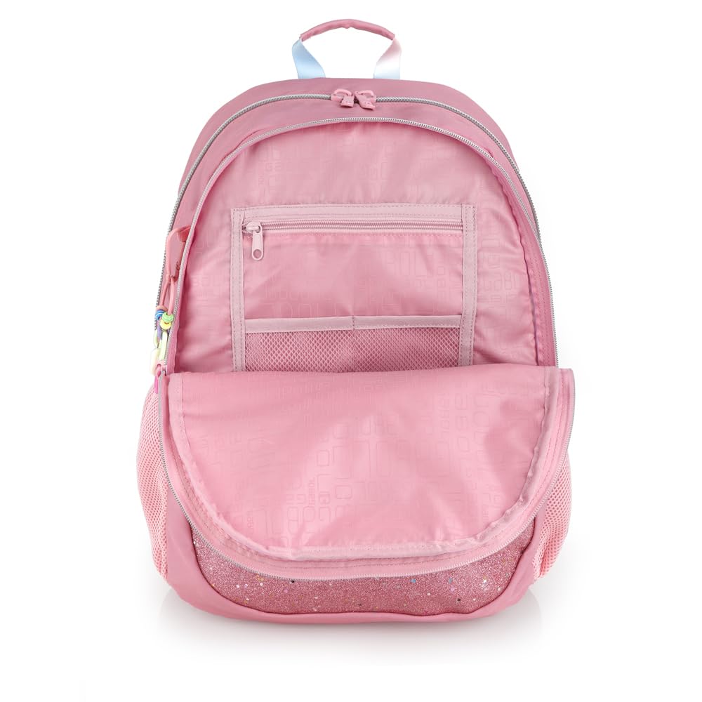 Gabol - Mochila Escolar Adaptable a Carro 34x46x20 cm Glam con 2 Compartimentos, Espalda Acolchada, Funda para Portátil 15,6'' y Base Reforzada
