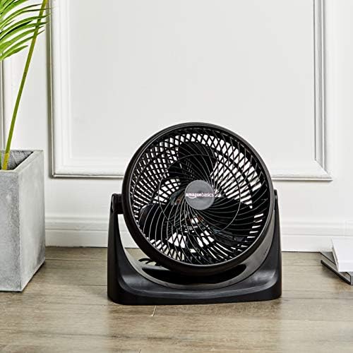 Amazon Basics 3 Speed Small Room Air Circulator Fan, 11-Inch, Blade, Black, 7.6"D x 14.8"W x 14.1"H