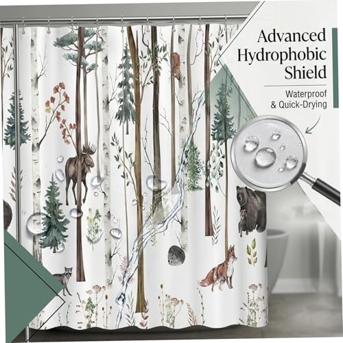Rideau de douche polyester imperméable pour stopper l'eau et embellir une pièce rustique - 6