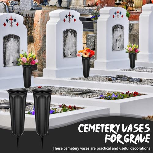 Vase de cimetière plastique rigide pour éviter la chute des fleurs - 5