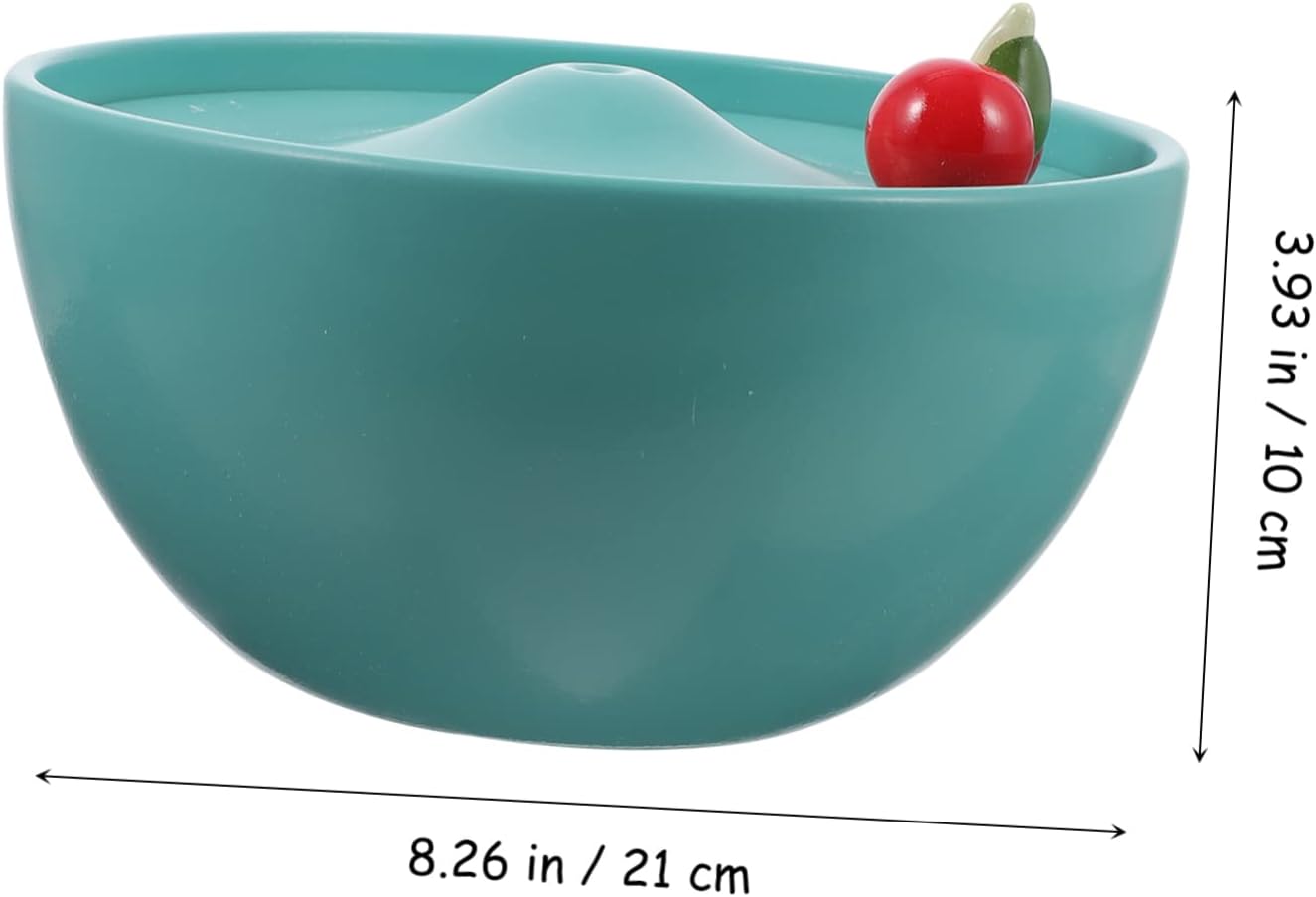 Toyvian Ceramic Cat Water Fountain USB Powered Automatic Pet Water Dispenser Bowl Smooth High Density Surface Compact Lightweight Design for Cats and Small Pets Green