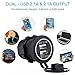 YGL Impermeable Cargador dual USB Toma de corriente 2.1A y 2.1A para...