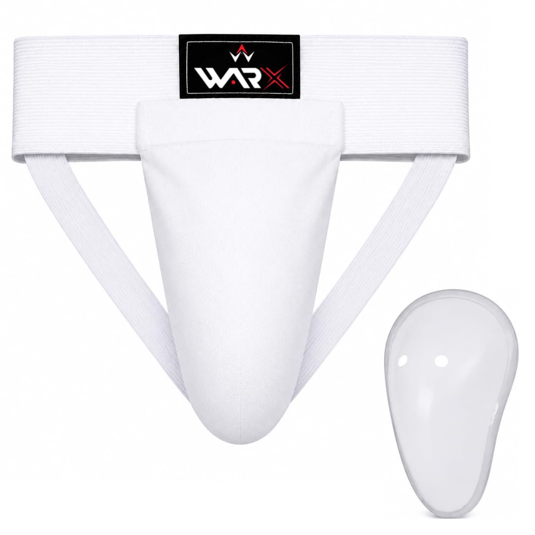 WARX Groin Guard With Gel Cup Boxing MMA Protector Box Martial Arts Abdo Jock Karate Taekwondo Abdominal Protector (XL)