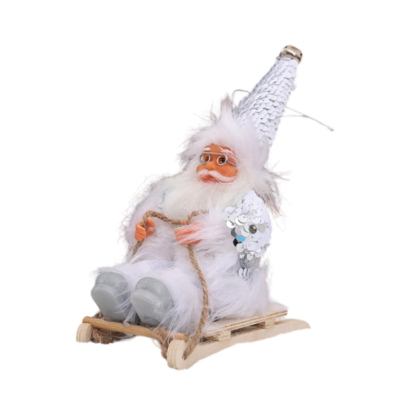 PUXZYAX Christmas Santa Claus Figurine Charming Table Ornament For Jolly Christmas Santa Claus Figure Is Full Of Charm And Would Jolly Addition To Holiday, White, 6.5x13.5x19cm