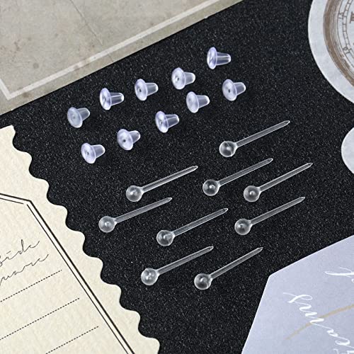 Savita 200Pairs Transparent Earrings, Hypoallergenic Soft Invisible Earrings Plastic Earrings Earring Spacers Clear Ear Pins And Earring Backs Silicone Clear Earrings For Sports Men Women #TOP2