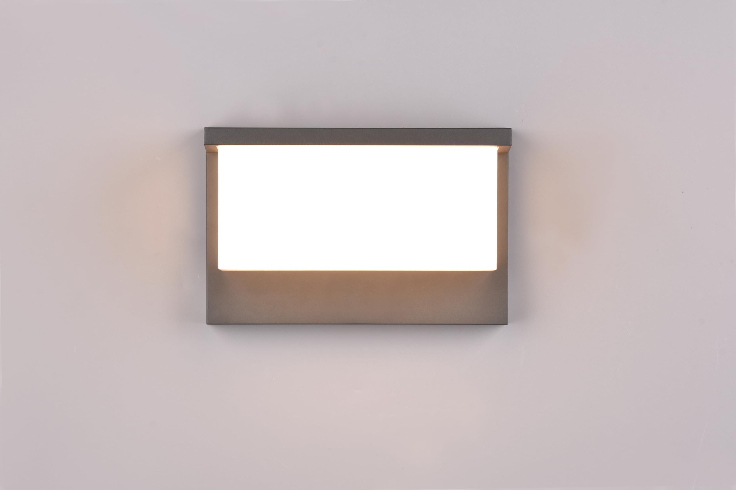 Trio Leuchten LED Außen Wandleuchte Nestos 240960142, Aluminium Druckguss Anthrazit, Schirm Kunststoff Weiß, inkl. 13 Watt LED |