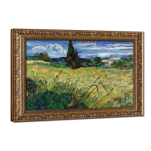 Toile champ de blé vert et cyprès WCYB pour créer une ambiance nature dans la chambre