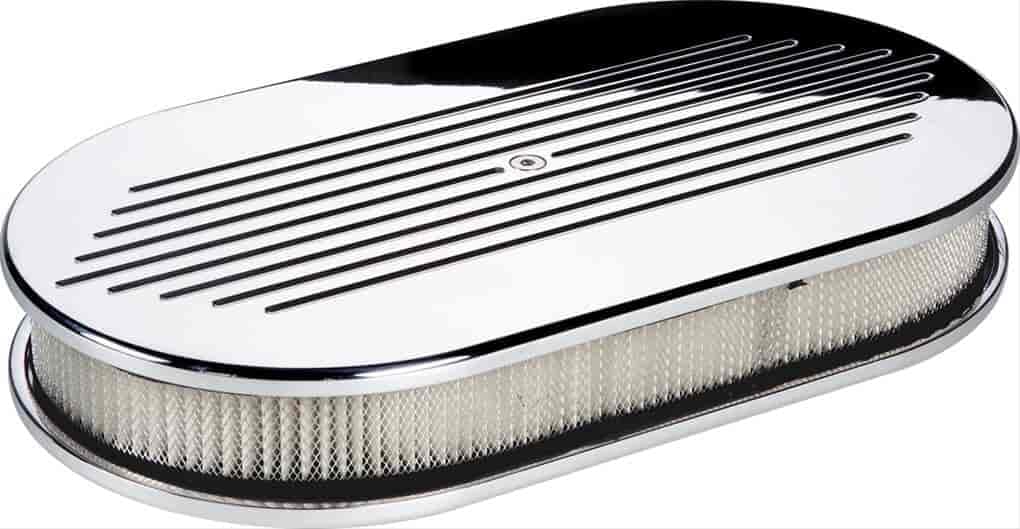 Large Oval Air Cleaner Ball Milled Polished Mirror Finish Billet Specialties