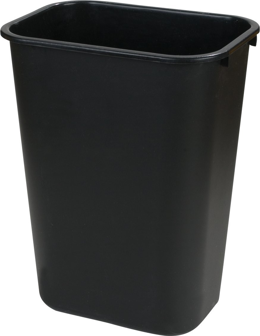Carlisle FoodService Products 34294103 Plastic Deskside Wastebasket, 41 Quart, Black