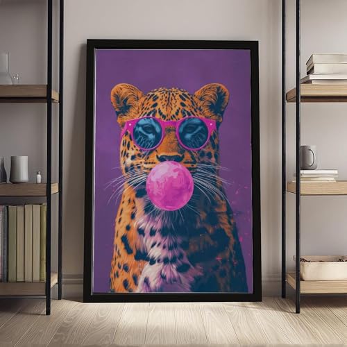 Affiche léopard bubblegum fun mur vide solution déco toile chambre ado