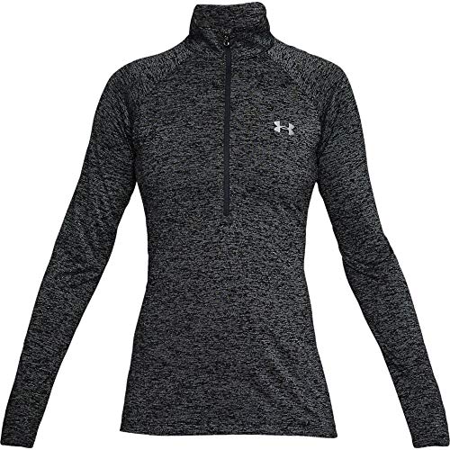 Under Armour Women's Tech Twist ½ Zip Long Sleeve Pullover , Black (001)/Metallic Silver , Small