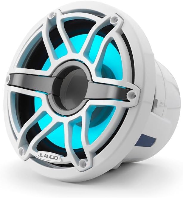 JL Audio M6 8" Marine Subwoofer w/Gloss White Sport Grille Transflective LED Lighting - M6-8IB-S-GwGw-i-4 [010-03081-00]