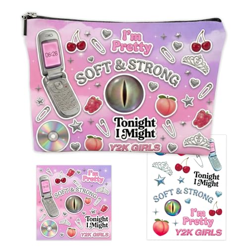 Image of For Katseye Merch Cosmetic Makeup Bag, Y2K-Inspired Pop Graphic Zipper Pouch, Portable Makeup Organizer for Toiletries & Accessories