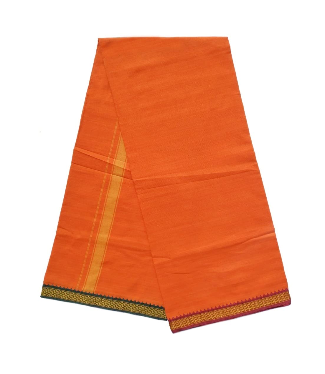 Pure Cotton Soft Orange Lungi for Men Free Size Branded, Stylish and Comfortable 2.25 Meters Long in Bhagwa PACK OF 1-image-41