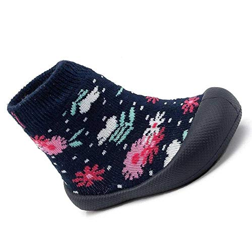 Meia Infantil Com Sola Klin Confort Marinho/rosa-21