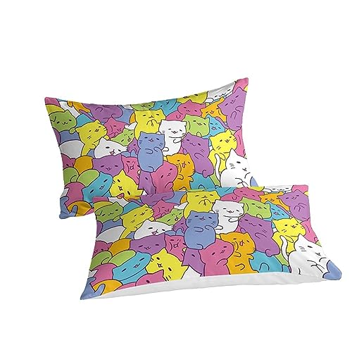 Housse de couette chat respirante en microfibre super douce king size 3 pièces - 3