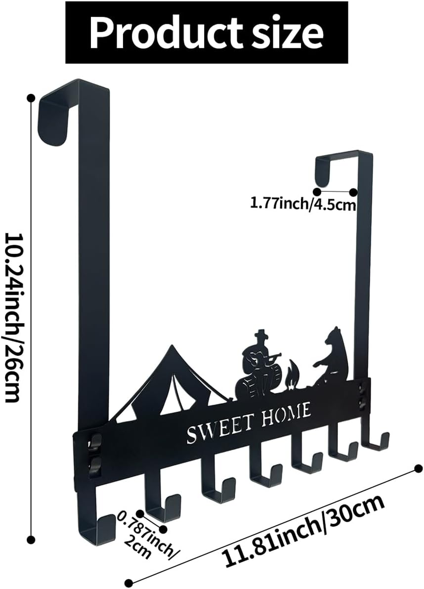 Over The Door Hooks,Over Door Towel Rack,Door Hanger,Door Coat Hanger,Door Coat Rack,Door Hooks for Hanging Clothes,Back of Door,Black